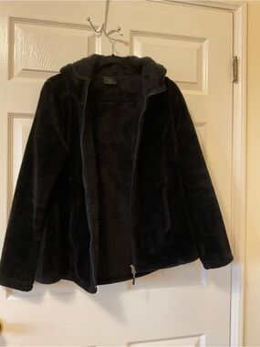 32 Degrees Black Plush Hooded Zip Jacket